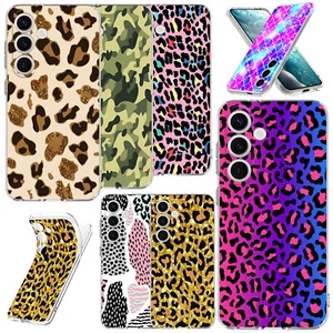 Hübsche Leopard Handyhülle für Samsung Galaxy S24 S23 A05S A35 A55 Silikon Cover - Bild 1 von 45