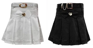 Magen Kids Girl Fashion Dressy Black/White Dance Skirt Slim fit W. Belt Sz. 6-12 - Picture 1 of 3