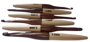 Häkelnadeln 6er Set. Ergonomische Handarbeit mit Garnschale. MADE IN IND - Bild 1 von 17