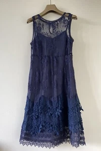 Blue Lace Dress Size M Ideal For Parties/Xmas/wedding/summer Twenty One - Picture 1 of 15