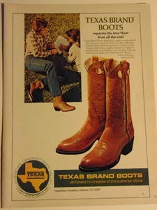1980 TEXAS BRAND BOOTS print ad - Picture 1 of 1