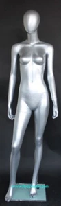 5'10"H Female Mannequin Matte Silver Abstract Egg Head Body Form torso SFW46E-ST - Picture 1 of 4
