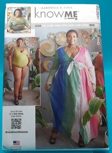 TRAJE DE BAÑO Y ENCUBRIMIENTO KNOW ME PATRÓN DE COSTURA # ME2037 TALLA 16W-26W SIN CORTAR - Imagen 1 de 2