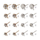 160Pcs Rhinestone Stud Earrings Crystal Earring Posts With Loops With Ear Nuts