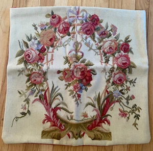 Aubusson Pillow/Cushion Cover SHABBY FRENCH CHIC WOOL WOVEN 21 x22l - Picture 1 of 6