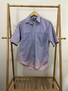 VTG Woolrich Gradient Sun Faded Button Front Short Sleeve Work Outdoor Shirt L - Picture 1 of 10