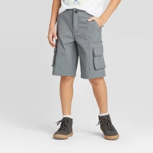 Boys Techy Stretch Cargo Shorts - Cat & Jack Gray Size 5 - Picture 1 of 1