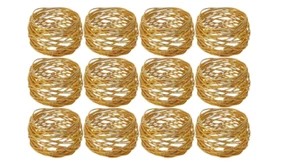 Handmade Napkin Rings Round Mesh Holder Dinning Table Parties Gold Versatile 12 - Picture 1 of 8