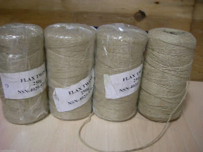 Natural Flax Twine Hessian Hemp String 1.0 mm x 6 Spools 250g Upholstery Craft - Image 1 of 2
