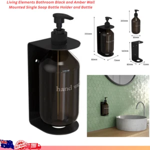 Living Elements Bathroom Black and Amber Wall Mounted single Soap Bottle Holder - Picture 1 of 18