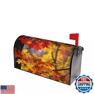 Mount Hour Autumn Maple Leaves Mailbox Covers, Magnetic Post Box Cover Wraps - Picture 1 of 5