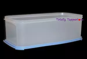 Tupperware #2 Rectángulo Modular Mates Largo 25 Tazas Contenedor Azul De Colección Usado en Excelente Condición - Imagen 1 de 2