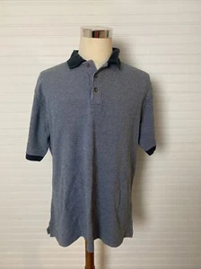 Woolrich Herren Kurzarm 1/4 Knopf Polo, Large, Baumwolle, blau/weiß, dick! - Bild 1 von 6