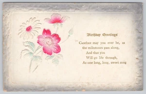 Postkarte Happy Birthday geprägt UDB Albion Illinois - Bild 1 von 2