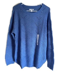Maglione Sonoma donna Lt blu girocollo maglia misto cotone taglia L -nuovo con etichette - Foto 1 di 5