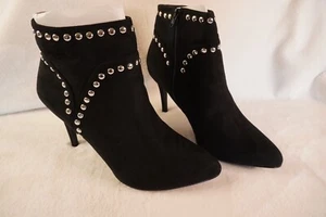 City Chic Boots Size 12 / 43 WIDE FIT Ankle Boot Shoes Zip Black Stiletto heels - Picture 1 of 13