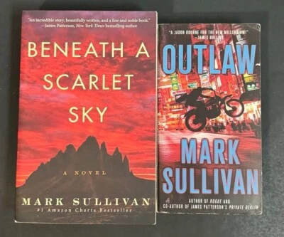 2 Mark Sullivan Books - Outlaw and Beneath a Scarlet Sky - Image 1 of 3