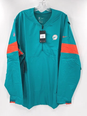 MIAMI DOLPHINS THROWBACK AQUA&ORANGE LONG SLEEVE WINDBREAKER NEW W/ TAGS Cover