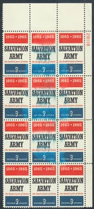 US Stamps Scott #1267 Salvation Army Plate Block of 12 with Printing Smear Error - Picture 1 of 2