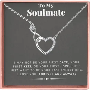 To My Soulmate Necklace Gift for Wife Fiancee Girlfriend Woman Gifts for Her UK - Picture 1 of 8