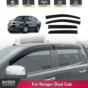 AUSGO Injection Weather Shields for Ford Ranger PX PX2 PX3 Dual Cab 2011-2022 - Picture 1 of 8