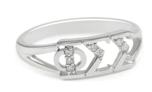 Phi Sigma Sigma Sterling Silver Ring with Simulated Diamonds, NEW!!*** - Picture 1 of 2