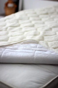 ALMOHADILLAS MERINO CACHEMIRA CARA LANA Y ALGODÓN BAJO MANTA Colchón Topper ALMOHADILLAS LANA - Imagen 1 de 7