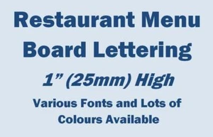 1" (25mm) Self Adhesive Numbers / Letters For Display Menu's (Lots of colours !) - Foto 1 di 2