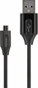 Verizon Braided 6FT USB A to Micro-USB Cable For Android - Black CABMTOABLK-AL - Picture 1 of 1