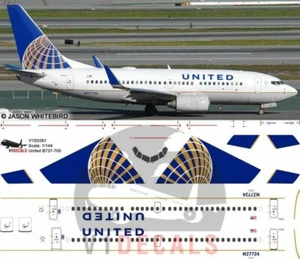 Calcomanías V1 Boeing 737-700 United Airlines para kit de avión modelo 1/144 Revell - Imagen 1 de 8