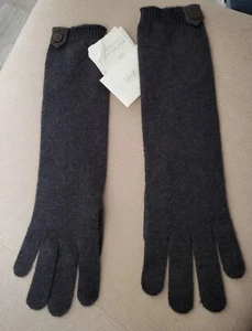 995$ BRUNELLO CUCINELLI WOMENS KNIT CASHMERE LONG GLOVES SZ:L.Made In ITALY - Picture 1 of 15