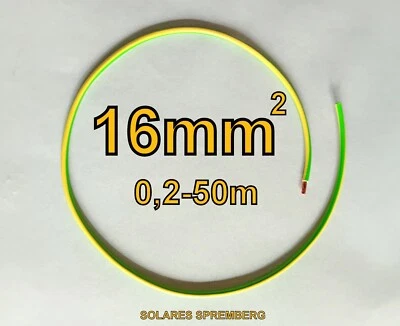HELUM 10-50 Meter Kabel PV-Anlage 16-mm² grün/gelb Photovoltaik Erdungskabel H07V-K