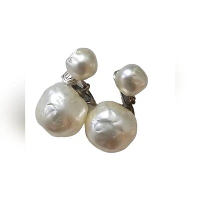 Vintage Pearl Clip On Earrings - Image 1 of 3