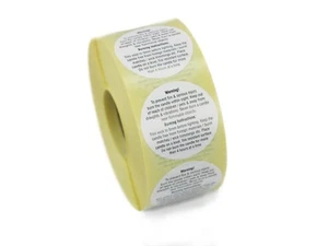 Etichette di avvertimento/sicurezza per candele, cerchi diametro 32 mm. 1.000 etichette su rotolo. - Foto 1 di 2