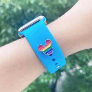 Smart Watch Apple Watch Magic Band Charm Enamel Studs Rainbow Mickey Halloween - Picture 1 of 12