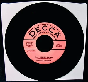 Dolores Frederick: All Night Long/Get A Transfer~Rockabilly DJ 45~DECCA #9-29999 - Picture 1 of 2