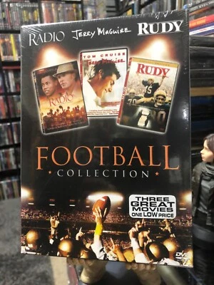 Football Collection Box Set (3-DVDS) Rudy DVD! Radio DVD! Jerry MaGuire DVD! NEW - Image 1 of 4
