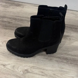 Vagabond Black Suede Ankle Booties block heel boots EU 37 BLOCK HEEL - Picture 1 of 7