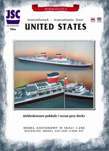 Kartonmodell US Passagierschiff United States 1:250 mit grau-blauen Decks 1:2... - Picture 1 of 1