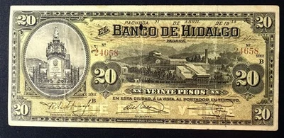 El Banco De Hidalgo 1914 20 Pesos - Image 1 of 2