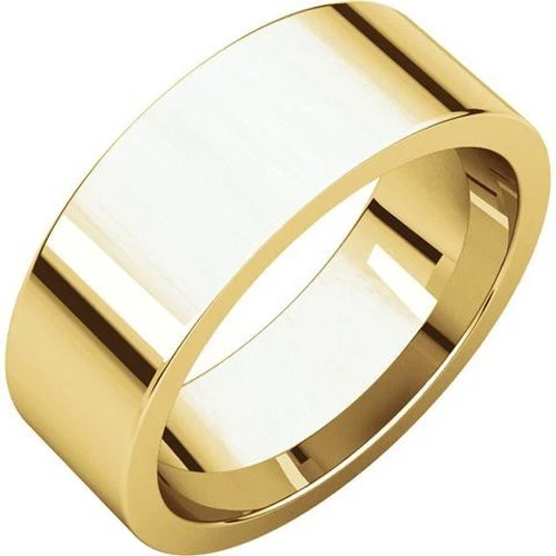 7mm 14K Solid Yellow Gold Plain Flat Comfort Fit Wedding Band Ring New All Sizes - Image 1 of 1