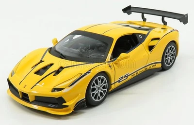 MODELLINO AUTO STATICO BURAGO FERRARI 488 CHALLENGE #25 RACING 2017 GIALLO 1/24 - Immagine 1 di 4
