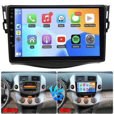 9" Car Stereo Radio Apple Carplay Android 13 4+64G GPS For Toyota RAV4 2007-2012 - Image 1 of 4