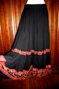 Red Rock Reflections Maxirock M/hoch schwarz rost Stretchbund Southwest Boho - Bild 1 von 4