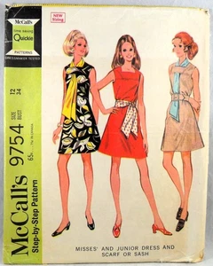 McCall's 9754 Dress and Scarf, bust 34 - Picture 1 of 2