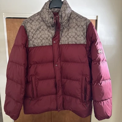 Coach Logo Signature Medium Length Puffer Jacket Sz 2XL - Image 1 of 4