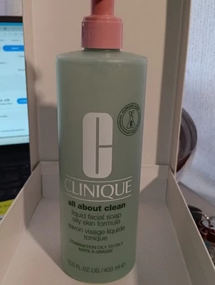 New Clinique All About Clean Liquid Facial Soap Oily   Combo Jumbo 13.5oz/new  - Image 1 of 4