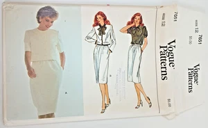 Traje Falda Damas Vogue 7651 Patrón Costura Talla 12 Sobre Dañado - Imagen 1 de 12