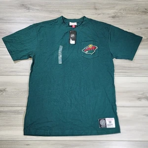 Minnesota Wild T-Shirt Men's Medium Hunter Green Pocket New - Picture 1 of 10