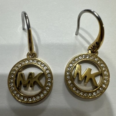 Gold-Tone MK Logo Drop Earrings - Image 1 of 3